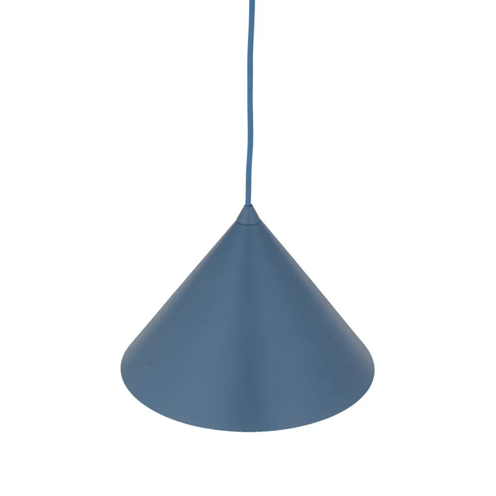 Lampade A Sospensione-Selezionato da Mazzolaluce Lampada a sospensione 26 cm cono metallo blu per cucina moderna