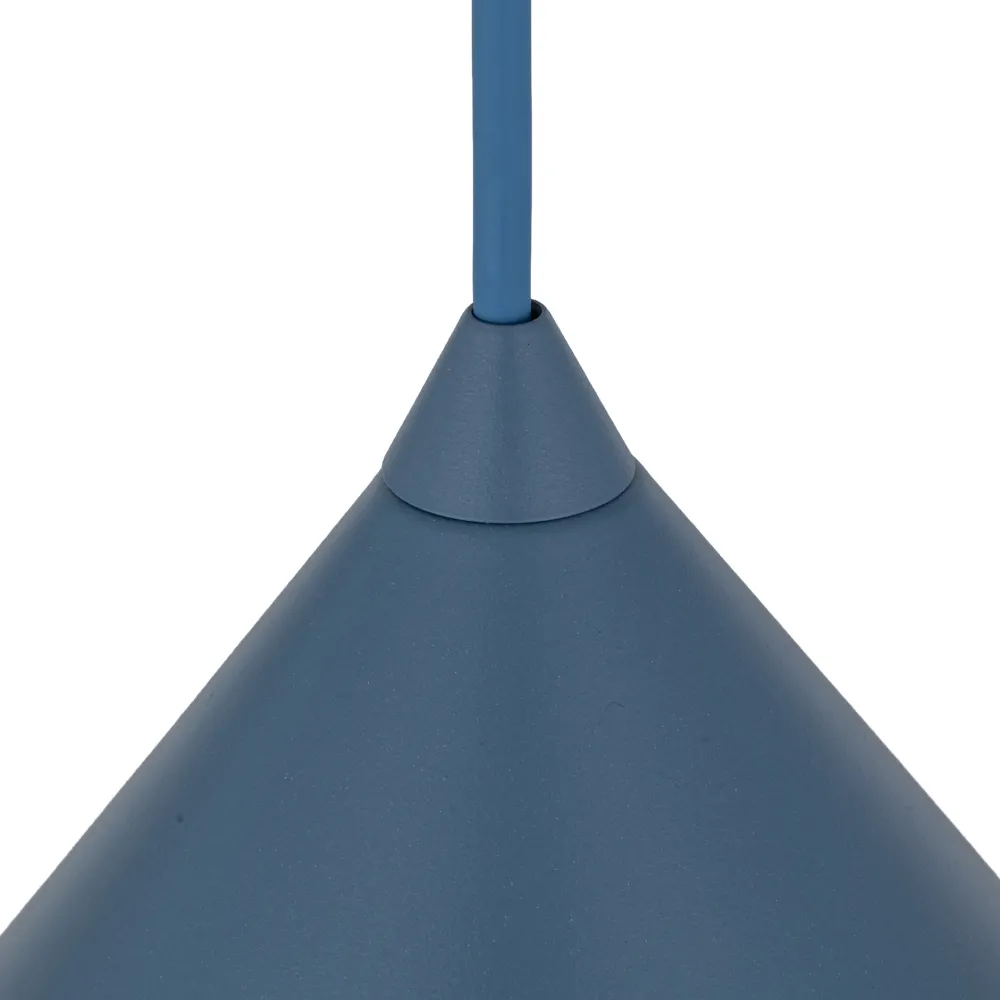 Lampade A Sospensione-Selezionato da Mazzolaluce Lampada a sospensione 26 cm cono metallo blu per cucina moderna