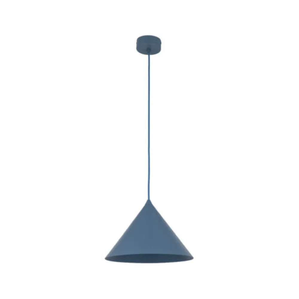 Lampade A Sospensione-Selezionato da Mazzolaluce Lampada a sospensione 26 cm cono metallo blu per cucina moderna