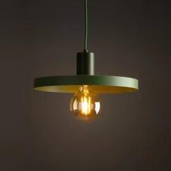 Lampade A Sospensione-Selezionato da Mazzolaluce Lampada a sospensione 30 cm disco verde in metallo design moderna