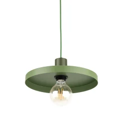 Lampade A Sospensione-Selezionato da Mazzolaluce Lampada a sospensione 30 cm disco verde in metallo design moderna