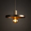 Lampade A Sospensione-Selezionato da Mazzolaluce Lampada a sospensione 30 cm disco di metallo marrone sabbia