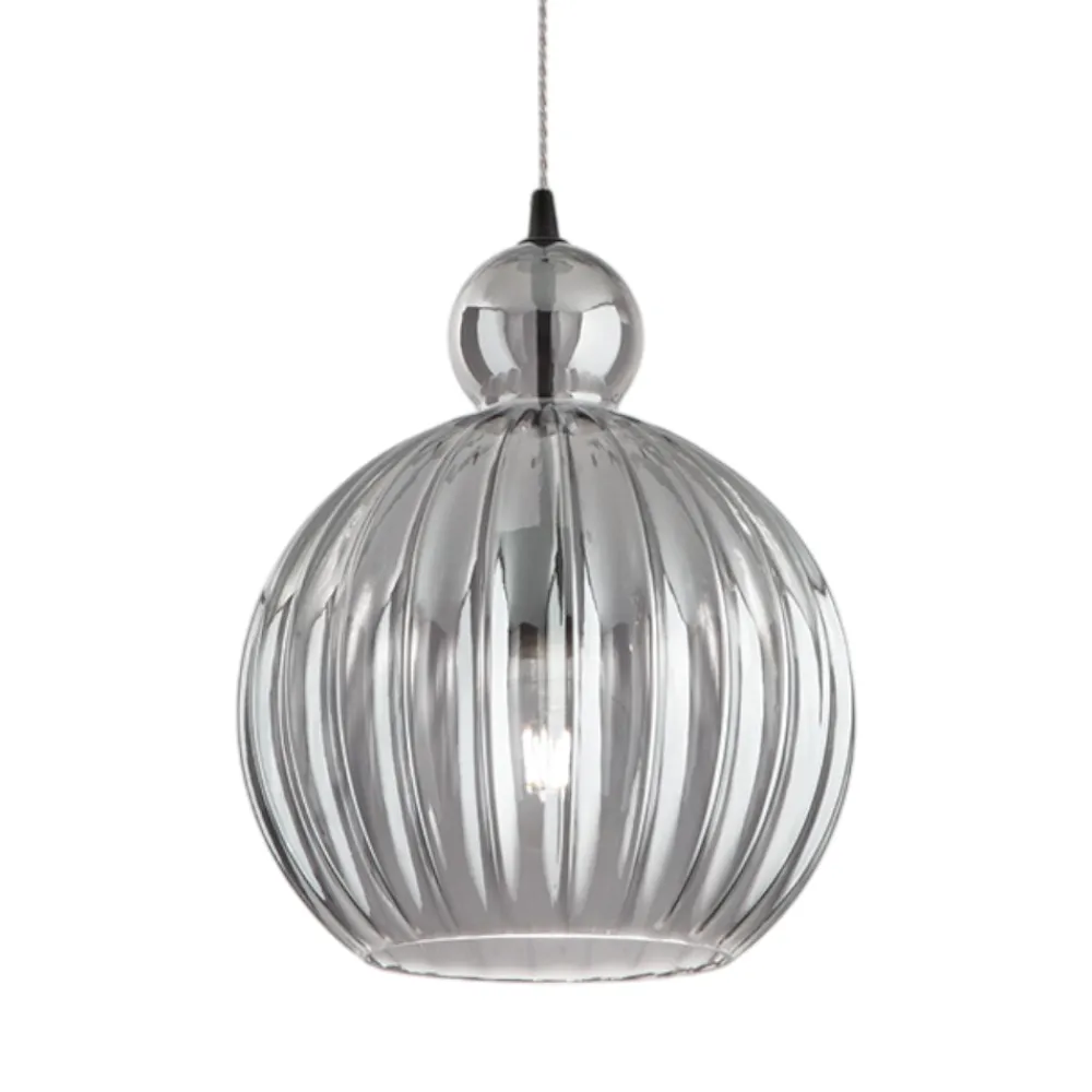 Lampade A Sospensione-Perenz Illuminazione Lampada a sospensione 25cm sfera di vetro fume specchiato perenz lia