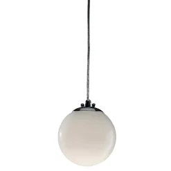 Lampade A Sospensione-Selezionato da Mazzolaluce Lampada a sospensione 15cm sfera boccia vetro bianco lucido