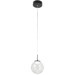 Lampade A Sospensione-Fabas Luce Lampada a sospensione 25cm sfera di vetro trasparente ariel