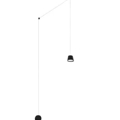 Lampade A Sospensione-Selezionato da Mazzolaluce Lampada a sospensione con decentramento nera led 3000k