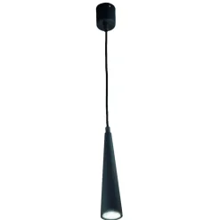 Lampade A Sospensione-Ondaluce Lampada a sospensione conica in metallo nero gu10 ondalu noa
