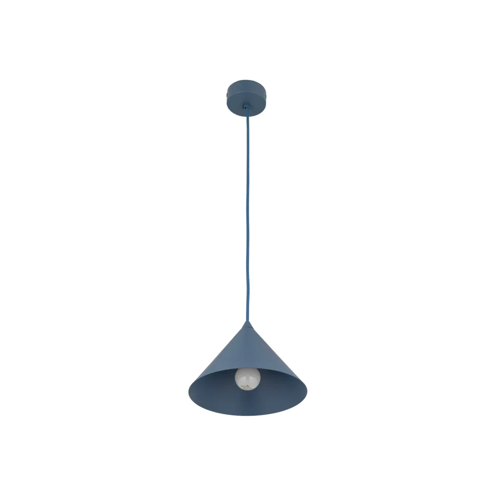 Lampade A Sospensione-Selezionato da Mazzolaluce Lampada a sospensione cono 21 cm blu in metallo per cucina