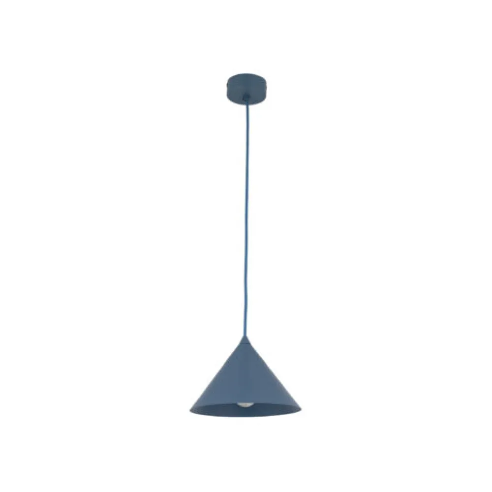 Lampade A Sospensione-Selezionato da Mazzolaluce Lampada a sospensione cono 21 cm blu in metallo per cucina