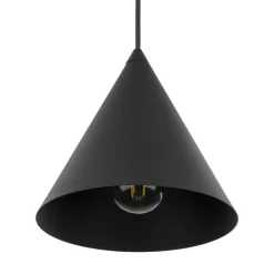 Lampade A Sospensione-Selezionato da Mazzolaluce Lampada a sospensione cono 21 cm di metallo nero per isola