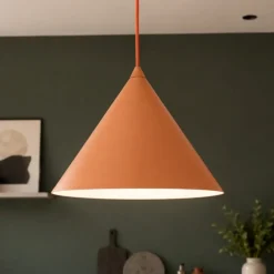 Lampade A Sospensione-Selezionato da Mazzolaluce Lampada a sospensione cono 33 cm arancione di metallo