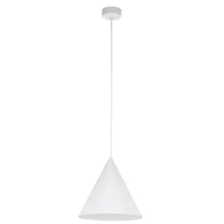 Lampade A Sospensione-Selezionato da Mazzolaluce Lampada a sospensione cono di metallo bianco 26 cm per cucina