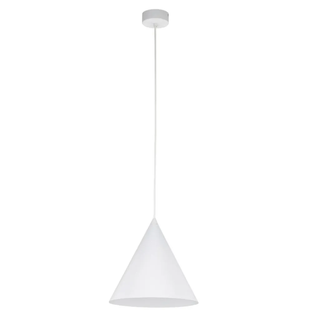 Lampade A Sospensione-Selezionato da Mazzolaluce Lampada a sospensione cono di metallo bianco 26 cm per cucina