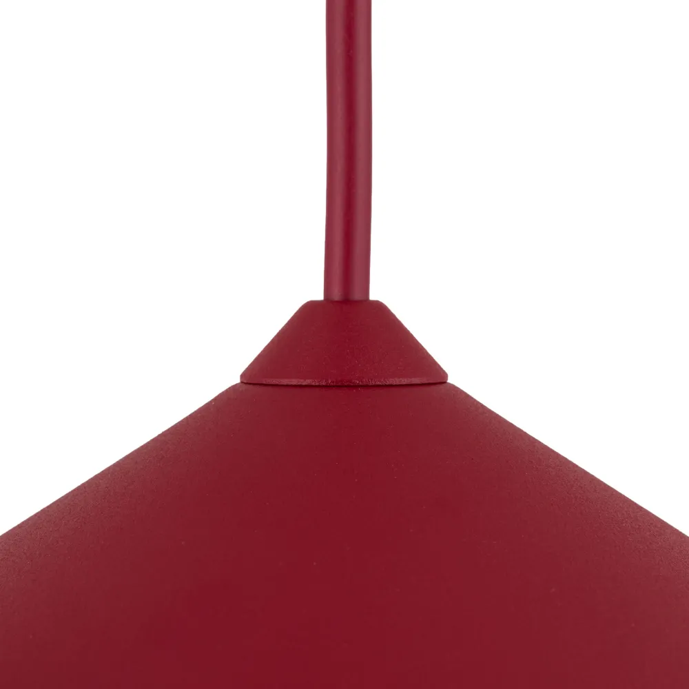 Lampade A Sospensione-Selezionato da Mazzolaluce Lampada a sospensione cono di metallo rosso 23 cm per isola cucina