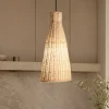Lampade A Sospensione-Selezionato da Mazzolaluce Lampada a sospensione cono di rattan naturale per isola cucina