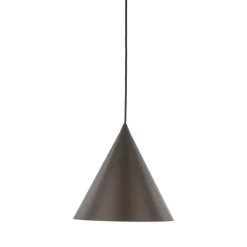 Lampade A Sospensione-Selezionato da Mazzolaluce Lampada a sospensione cono di metallo 26 cm marrone scuro per cucina