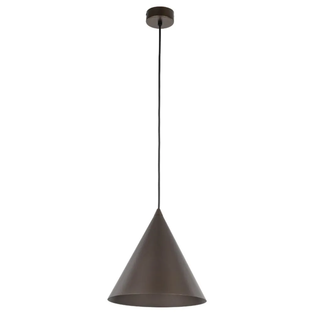 Lampade A Sospensione-Selezionato da Mazzolaluce Lampada a sospensione cono di metallo 26 cm marrone scuro per cucina
