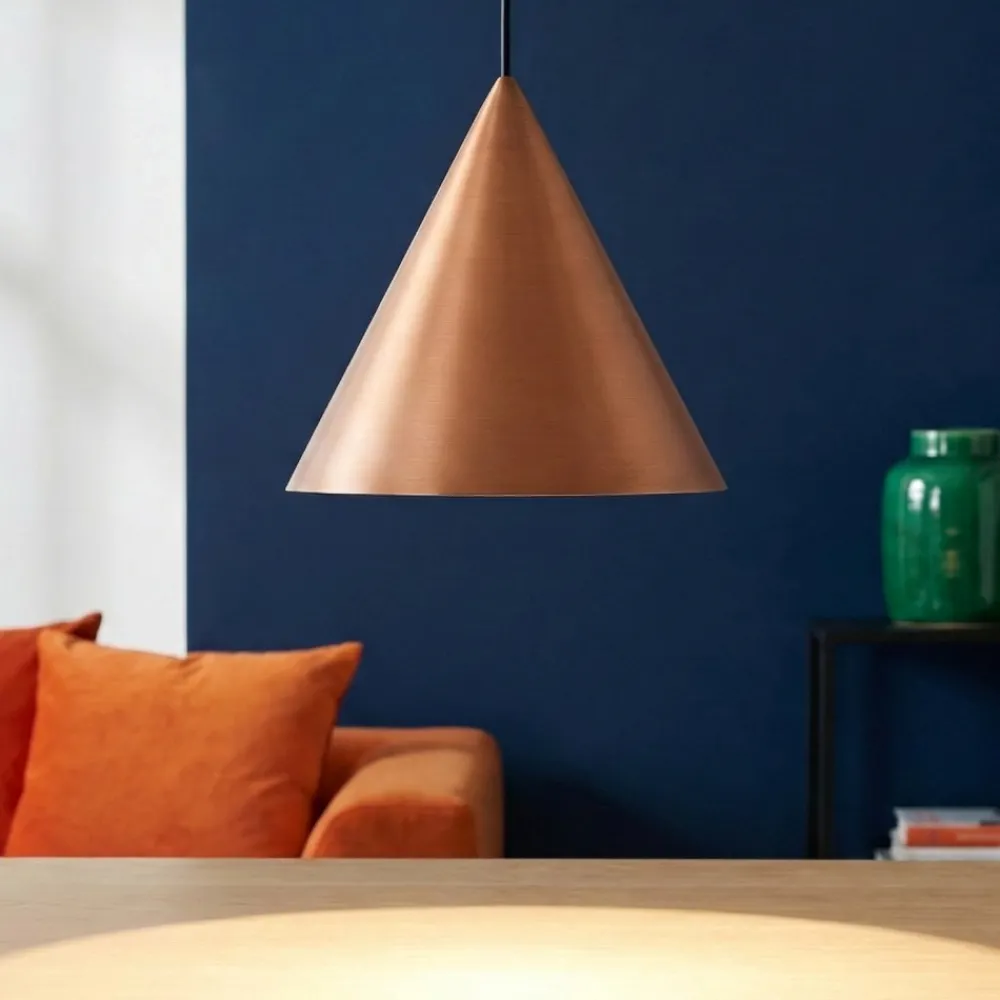 Lampade A Sospensione-Selezionato da Mazzolaluce Lampada a sospensione cono led dimmerabile colore rame