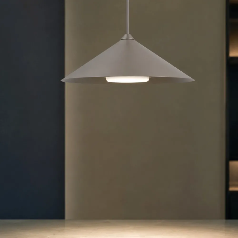 Lampade A Sospensione-Selezionato da Mazzolaluce Lampada a sospensione cono metallo marrone 23 cm per isola cucina