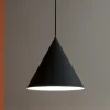 Lampade A Sospensione-Selezionato da Mazzolaluce Lampada a sospensione cono nero 33 cm per cucina