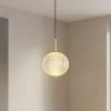 Lampade A Sospensione-Selezionato da Mazzolaluce Lampada a sospensione contemporanea vetro decorato led cct dimmerabile oro
