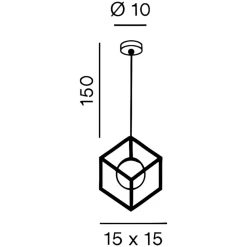 Lampade A Sospensione-Perenz Illuminazione Lampada a sospensione cube nero 15cm