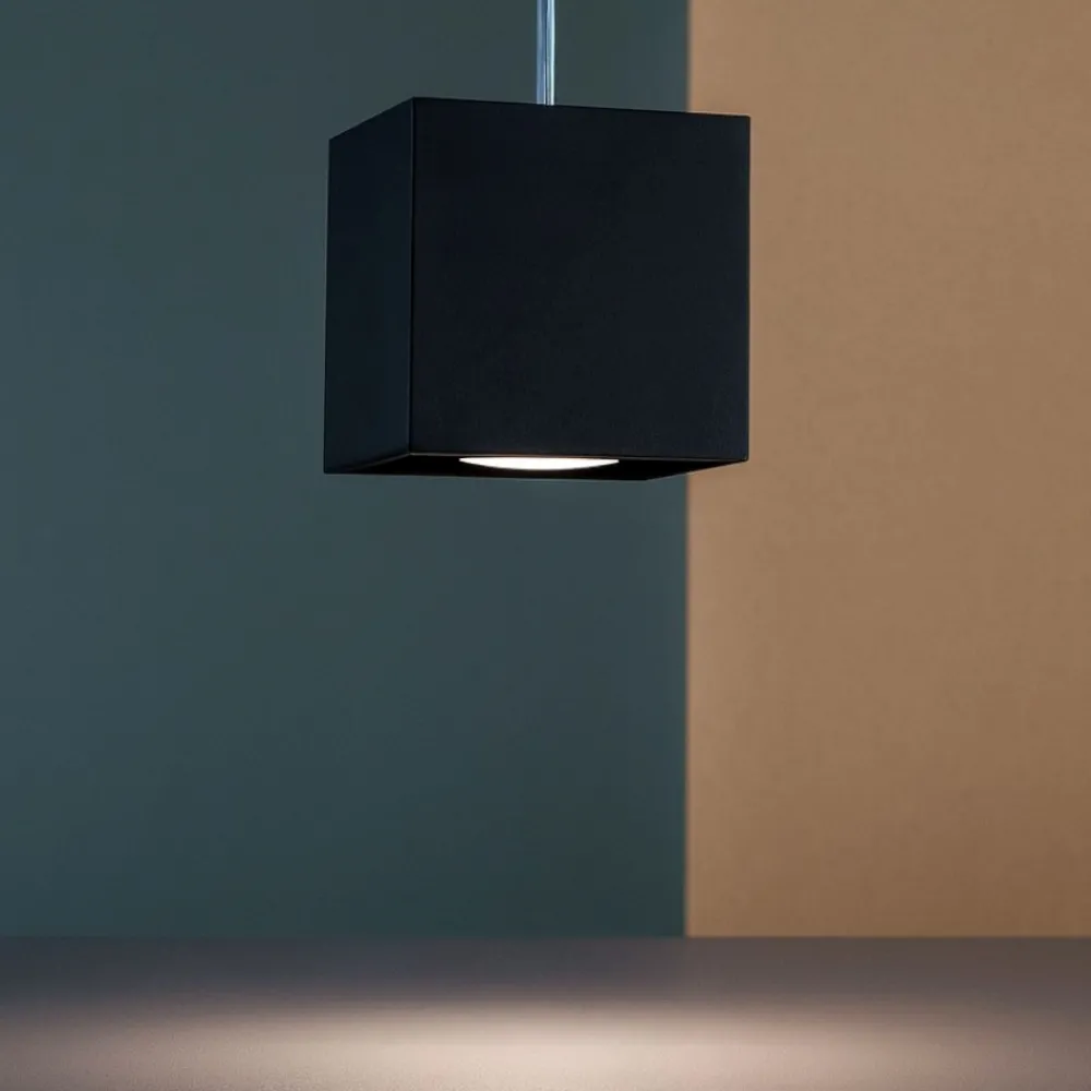 Lampade A Sospensione-Selezionato da Mazzolaluce Lampada a sospensione cubo nero moderna