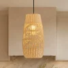 Lampade A Sospensione-Selezionato da Mazzolaluce Lampada a sospensione cupola in rattan naturale 22 cm