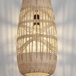 Lampade A Sospensione-Selezionato da Mazzolaluce Lampada a sospensione cupola in rattan naturale 22 cm