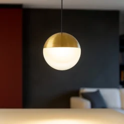 Lampade A Sospensione-Linea Light Lampada a sospensione da comodino sfera oro led 3000k