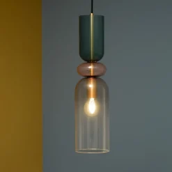 Lampade A Sospensione-Selezionato da Mazzolaluce Lampada a sospensione da comodino vetro multicolor