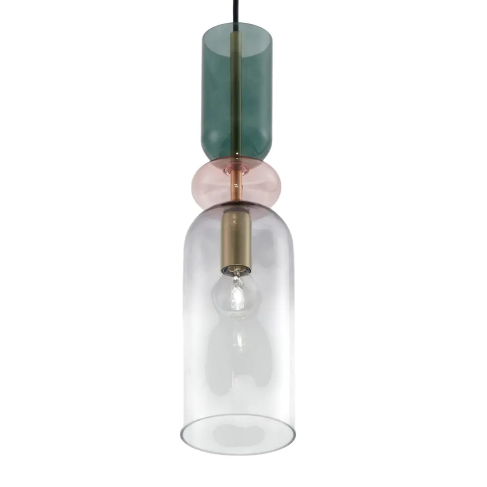 Lampade A Sospensione-Selezionato da Mazzolaluce Lampada a sospensione da comodino vetro multicolor