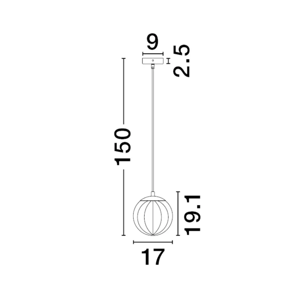 Lampade A Sospensione-Selezionato da Mazzolaluce Lampada a sospensione da cucina con sfera in vetro lavorato