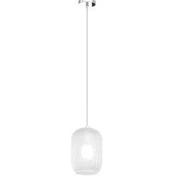 Lampade A Sospensione-Top Light Lampada a sospensione da cucina toplight tender cromo vetro bianco