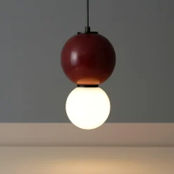 Lampade A Sospensione-Selezionato da Mazzolaluce Lampada a sospensione da cucina bordeaux diametro 18cm led 3000k