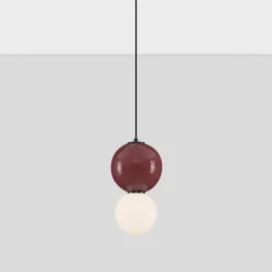 Lampade A Sospensione-Selezionato da Mazzolaluce Lampada a sospensione da cucina bordeaux diametro 18cm led 3000k