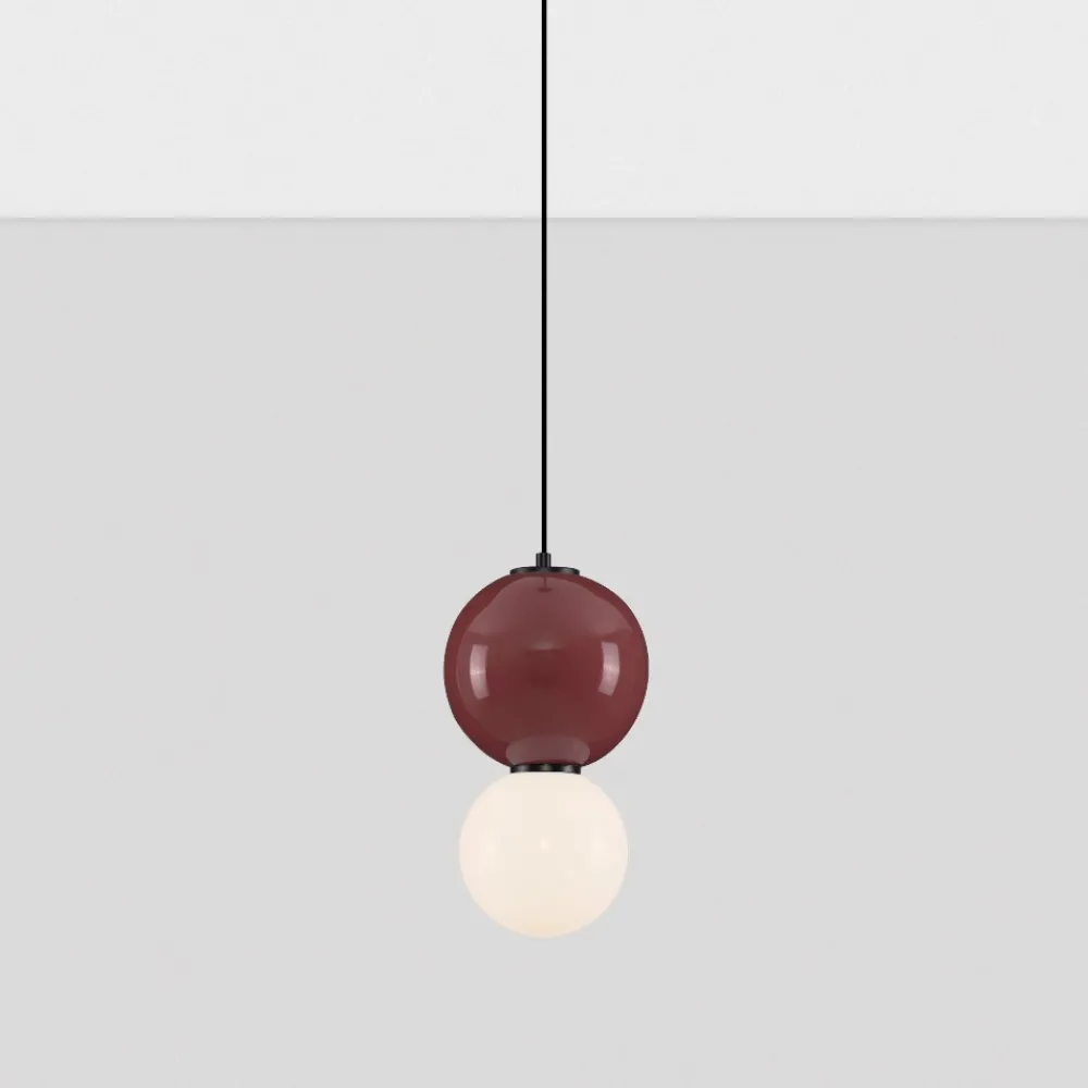 Lampade A Sospensione-Selezionato da Mazzolaluce Lampada a sospensione da cucina bordeaux diametro 18cm led 3000k