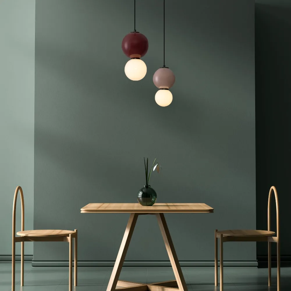 Lampade A Sospensione-Selezionato da Mazzolaluce Lampada a sospensione da cucina bordeaux diametro 18cm led 3000k