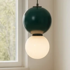 Lampade A Sospensione-Selezionato da Mazzolaluce Lampada a sospensione da cucina porcellana verde 18cm led 3000k