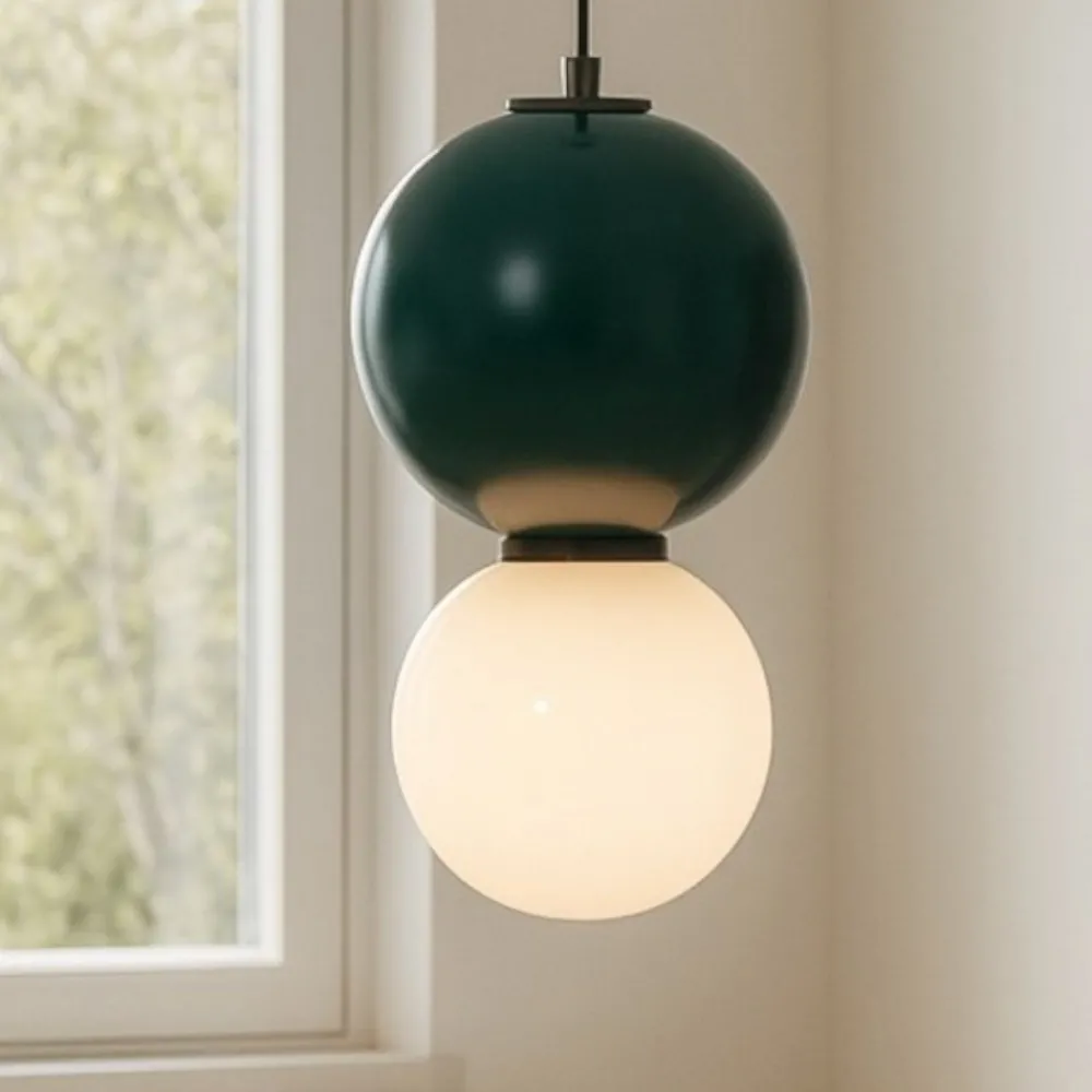 Lampade A Sospensione-Selezionato da Mazzolaluce Lampada a sospensione da cucina porcellana verde 18cm led 3000k