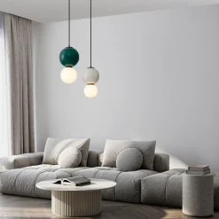 Lampade A Sospensione-Selezionato da Mazzolaluce Lampada a sospensione da cucina porcellana verde 18cm led 3000k