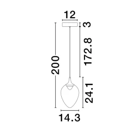 Lampade A Sospensione-Selezionato da Mazzolaluce Lampada a sospensione da cucina moderna in vetro ambrato led 3000k