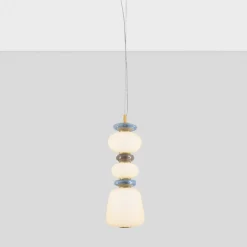 Lampade A Sospensione-Selezionato da Mazzolaluce Lampada a sospensione da cucina moderna in porcellana e vetro