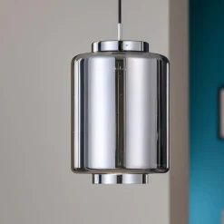 Lampade A Sospensione-Selezionato da Mazzolaluce Lampada a sospensione design vetro cromo grafite
