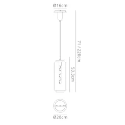 Lampade A Sospensione-Selezionato da Mazzolaluce Lampada a sospensione design moderno cilindro vetro rame