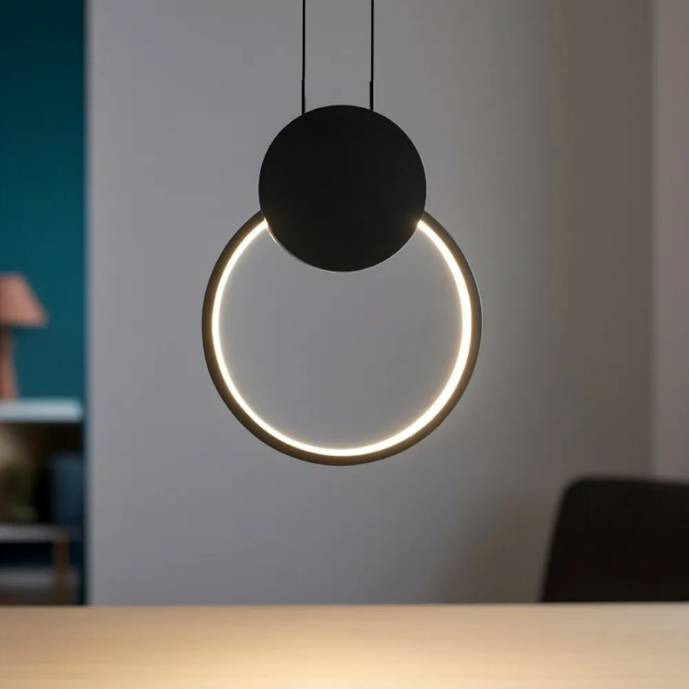 Lampade A Sospensione-Selezionato da Mazzolaluce Lampada a sospensione design mdoerno nera led 3000k
