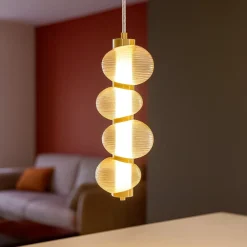 Lampade A Sospensione-Selezionato da Mazzolaluce Lampada a sospensione design moderno vetro decorato ambra
