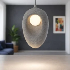 Lampade A Sospensione-Selezionato da Mazzolaluce Lampada a sospensione design japandi wabi sabi grigio antracite