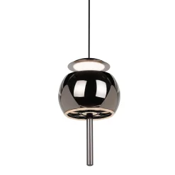 Lampade A Sospensione-Selezionato da Mazzolaluce Lampada a sospensione design moderna vetro cromo nero led 3000k
