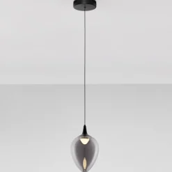 Lampade A Sospensione-Selezionato da Mazzolaluce Lampada a sospensione design moderna per isola cucina in vetro fume led 3000k